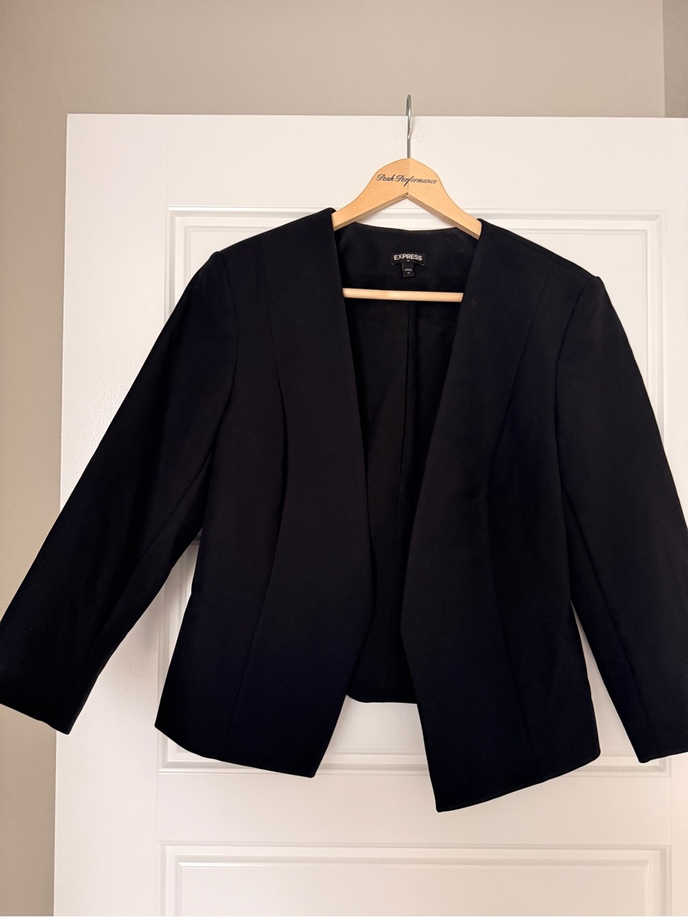 Express Black Open-Front Cropped Blazer Jacket